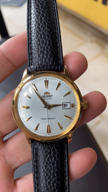 Đồng hồ Orient Nam Cơ tự động Dây da Vàng Đen. Mua bán Đồng hồ tại Thành phố Biên Hòa Đồng Nai được đăng bởi nguyên tâm  hình 1
