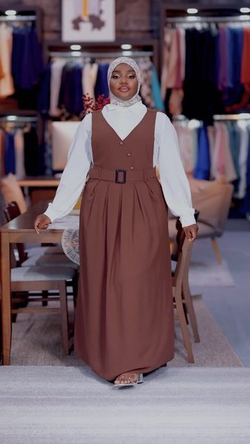 Rust Brown Pinafore Dress