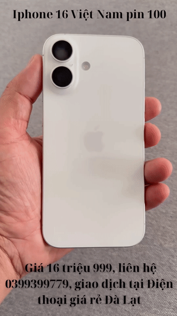 iPhone 16 128GB Trắng Việt Nam pin 100%. Mua bán Điện thoại tại Thành phố Đà Lạt Lâm Đồng được đăng bởi Điện thoại giá rẻ Đà Lạt hình 1