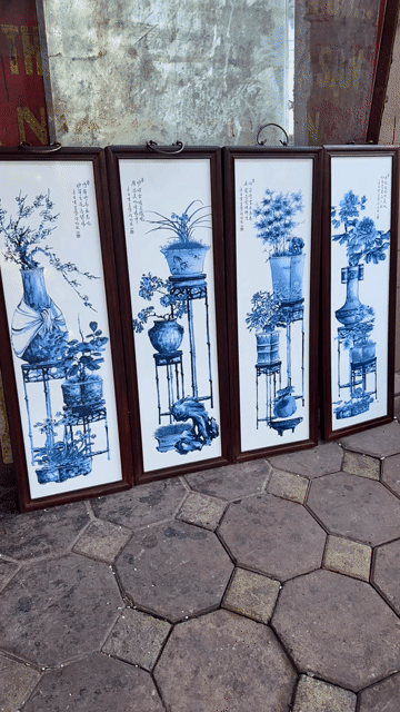 tranh tứ quý kt 27x 80cm giá 1580k e bao ship. Mua bán Đồ sưu tầm, đồ cổ tại Quận Hai Bà Trưng Hà Nội được đăng bởi Nhàn lê hình 1