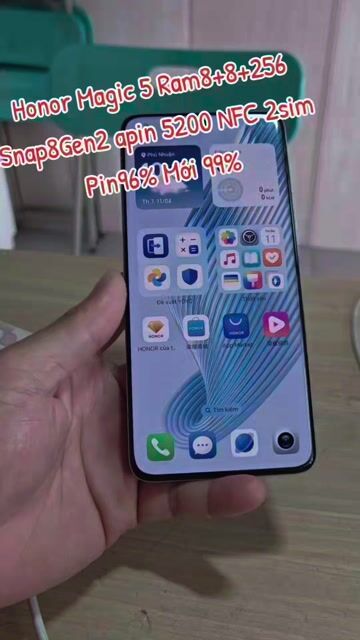 Honor Magic 5 R8+8+256 Snap8Gen2 Pin5200 NFC 2sim. Mua bán Điện thoại tại Huyện Trảng Bàng Tây Ninh được đăng bởi Sun Mobile Shop Điện Thoại Trảng Bàng Tây Ninh 01 hình 1