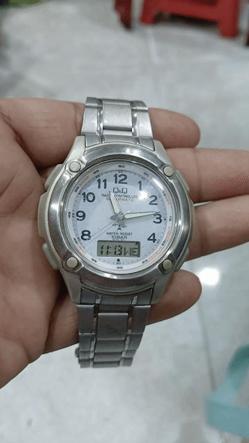 Đồng hồ Q&Q Nam Kim loại Bạc 46mm. Mua bán Đồng hồ tại Quận Tân Bình Tp Hồ Chí Minh được đăng bởi Bảo Trân hình 1