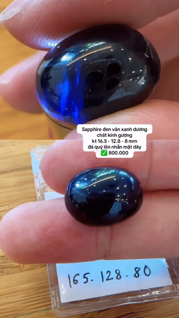 Đá Sapphire Đen vân xanh dương 16.5x12.8x8mm. Mua bán Cây cảnh, đồ trang trí tại Quận 1 Tp Hồ Chí Minh được đăng bởi Rio Natural Gemstone Jewelry hình 1