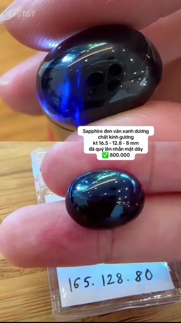 Đá Sapphire Đen vân xanh dương 16.5x12.8x8mm. Mua bán Cây cảnh, đồ trang trí tại Quận 1 Tp Hồ Chí Minh được đăng bởi Rio Natural Gemstone Jewelry hình 1