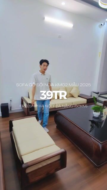 Siêu phẩm Sofa gỗ sồi Nga KM02 mẫu mới 2025