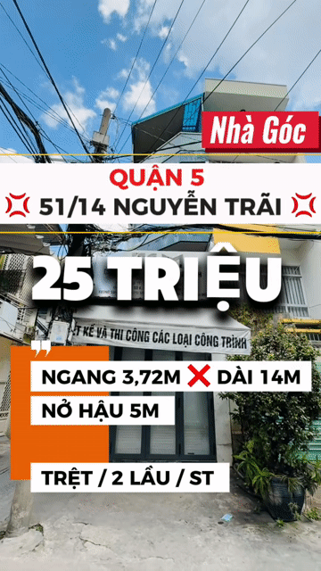 Cho thuê Nhà ở Quận 5 Tp Hồ Chí Minh diện tích 50 m² giá 25 triệu/tháng