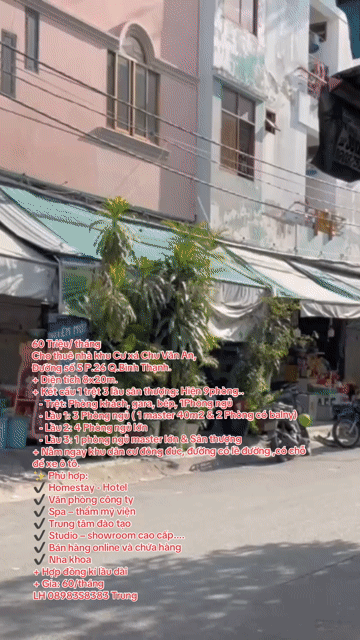 Cho thuê Nhà ở Quận Bình Thạnh Tp Hồ Chí Minh diện tích 160 m² giá 60 triệu/tháng