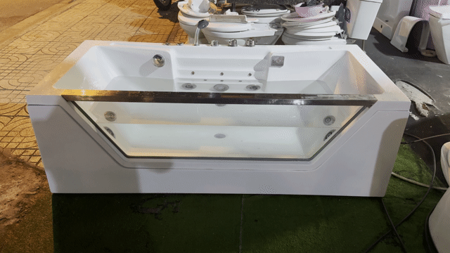 Bồn tắm massage Kính Trắng 1m7 x 80 cũ. Mua bán Thiết bị vệ sinh, nhà tắm tại Quận Tân Bình Tp Hồ Chí Minh được đăng bởi Đồ Cũ Giá Tốt  hình 1