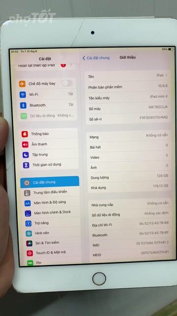 Apple iPad mini 4 128GB  Mất vân tay nứt pin trâu. Mua bán Máy tính bảng tại Quận 12 Tp Hồ Chí Minh được đăng bởi Tính hình 1