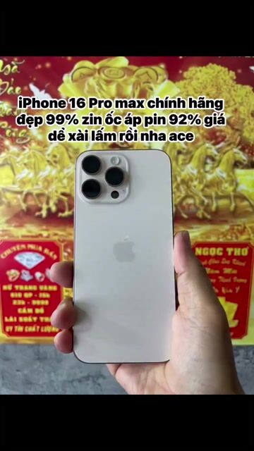 Apple iPhone 16 Pro Max 256GB Vàng 99% zin ốc áp. Mua bán Điện thoại tại Quận Ninh Kiều Cần Thơ được đăng bởi CẦM ĐỒ TRUNG HẬU   hình 1