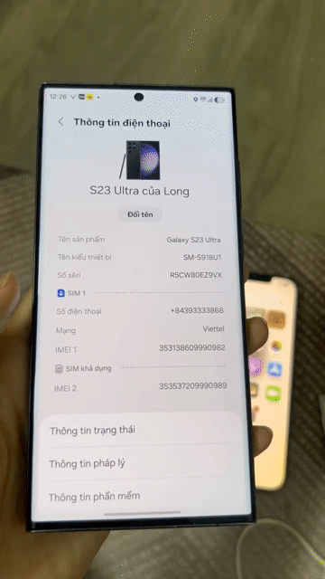 Samsung Galaxy S23 Ultra Đen. Mua bán Điện thoại tại undefined Hà Nội được đăng bởi Nguyễn Ba Long hình 1