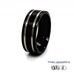 8mm Black Zirconium Tramline Ring with Natural Bands 360 video