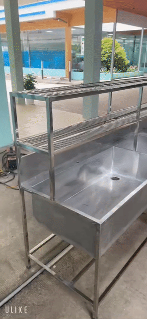 Bồn rửa công nghiệp Inox 304 2 hố 2m4x70cm. Mua bán Dụng cụ nhà bếp tại Quận Cái Răng Cần Thơ được đăng bởi INOX Gia Dụng  hình 1