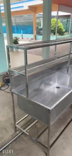 Bồn rửa công nghiệp Inox 304 2 hố 2m4x70cm. Mua bán Dụng cụ nhà bếp tại Quận Cái Răng Cần Thơ được đăng bởi INOX Gia Dụng  hình 1