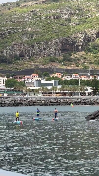 Praia de Machico beach and harbour, Machico: video from Praia de Machico, Madeira