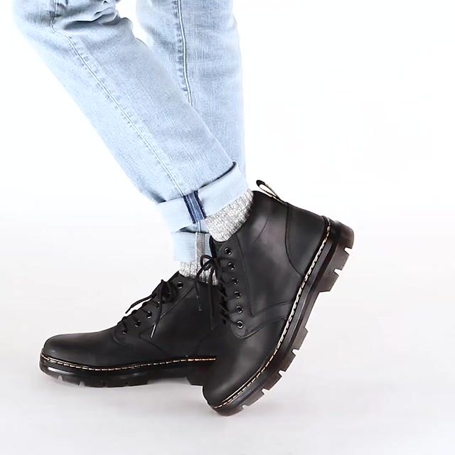 dr martens bonny wyoming 6 eye boots in black leather
