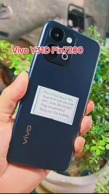 Vivo Y31D R8+8+128 Pin7200 NFC Bh03/2027. Mua bán Điện thoại tại Huyện Trảng Bàng Tây Ninh được đăng bởi Sun Mobile Shop Điện Thoại Trảng Bàng Tây Ninh 01 hình 1