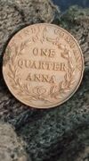 RARE Mule 1835 1/4 Anna Broken "5" and large loop on reverse - British India east india company - Cleaned VF grade Environment damage video