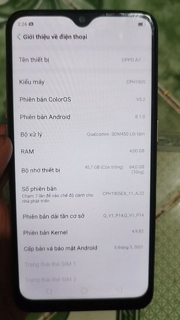 Oppo A5s 4GB/64GB Vàng. Mua bán Điện thoại tại Thành phố Dĩ An Bình Dương được đăng bởi Thanh Ly SD hình 1