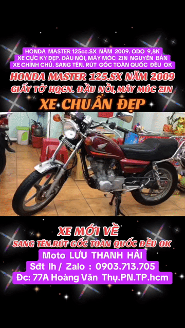 HONDA  MASTER 125.SX  2009. ODO 9,8K. CỰC ĐẸP. ZIN. Mua bán Xe máy tại Quận Phú Nhuận Tp Hồ Chí Minh được đăng bởi MOTO LUU THANH HAI  77A hình 1