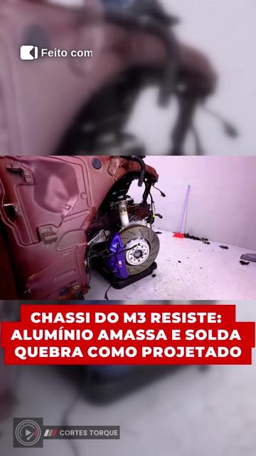 Chassi do M3 resiste: alumínio amassa e solda quebra como projetado
