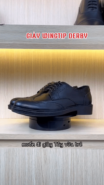 GIÀY DERBY WINGTIP HỌA TIẾT ĐỤC LỖ CỰC ĐẸP MÀU ĐEN. Mua bán Giày dép tại Huyện Châu Đức Bà Rịa - Vũng Tàu được đăng bởi Nguyễn Bình Minh hình 1