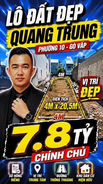 Mua bán Đất Quận Gò Vấp Tp Hồ Chí Minh diện tích 82 m² giá 7,8 tỷ