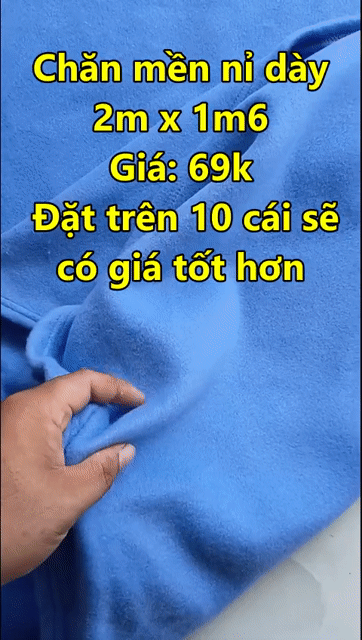 Chăn mền nỉ dày màu xanh biển nhạt 1m6x2m. Mua bán Giường, chăn ga gối nệm tại Huyện Hóc Môn Tp Hồ Chí Minh được đăng bởi Nhứt Tân hình 1
