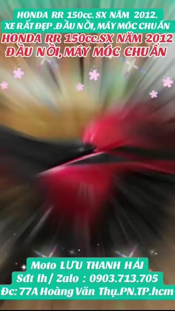 HONDA  RR  150cc.SX NĂM 2012. ĐẦU NỒI, MÁY MÓC ZIN. Mua bán Xe máy tại Quận Phú Nhuận Tp Hồ Chí Minh được đăng bởi MOTO LUU THANH HAI  77A hình 1