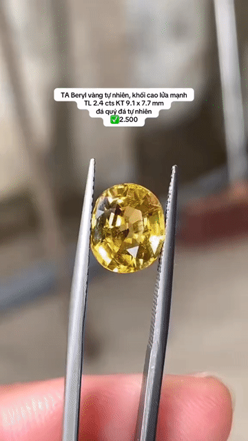 TA Beryl vàng tự nhiên 2,4 cts khối cao lửa mạnh. Mua bán Đồ sưu tầm, đồ cổ tại Quận 1 Tp Hồ Chí Minh được đăng bởi Rio Natural Gemstone Jewelry hình 1