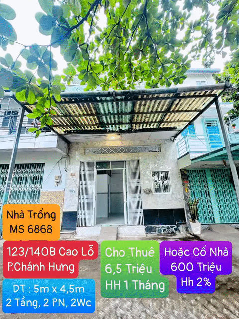 Cho thuê Nhà ở Quận 8 Tp Hồ Chí Minh diện tích 50 m² giá 6,5 triệu/tháng