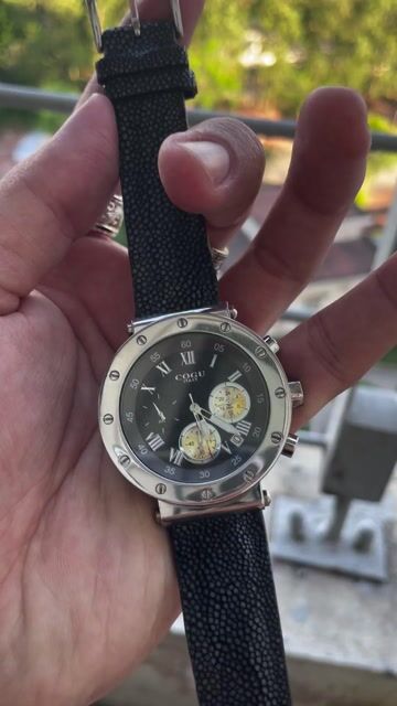 Đồng hồ COGU Ý máy Quartz Nhật Bản Đen & Bạc. Mua bán Đồng hồ tại Huyện Tiên Lữ Hưng Yên được đăng bởi Sử  hình 1