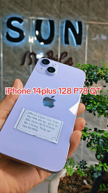 iPhone 14Plus 128G P78% Ch/A Zin áp xuất 100% 2sim. Mua bán Điện thoại tại Huyện Trảng Bàng Tây Ninh được đăng bởi Sun Mobile Shop Điện Thoại Trảng Bàng Tây Ninh 01 hình 1