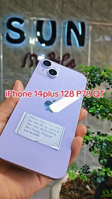 iPhone 14Plus 128G P78% Ch/A Zin áp xuất 100% 2sim. Mua bán Điện thoại tại Huyện Trảng Bàng Tây Ninh được đăng bởi Sun Mobile Shop Điện Thoại Trảng Bàng Tây Ninh 01 hình 1