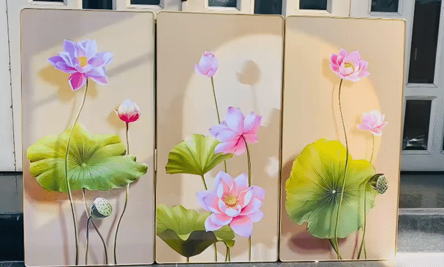 Tranh treo tường Tráng gương Hoa sen 40x80cm. Mua bán Đồ sưu tầm, đồ cổ tại Quận Tân Phú Tp Hồ Chí Minh được đăng bởi Trang Trí Nhà Cửa hình 1