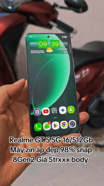 Realme GT5 5G 16GB/512GB Bạc zin áp đẹp 98%. Mua bán Điện thoại tại Thành phố Mỹ Tho Tiền Giang được đăng bởi LH Max Dilys hình 1