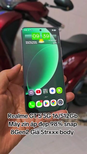 Realme GT5 5G 16GB/512GB Bạc zin áp đẹp 98%. Mua bán Điện thoại tại Thành phố Mỹ Tho Tiền Giang được đăng bởi LH Max Dilys hình 1