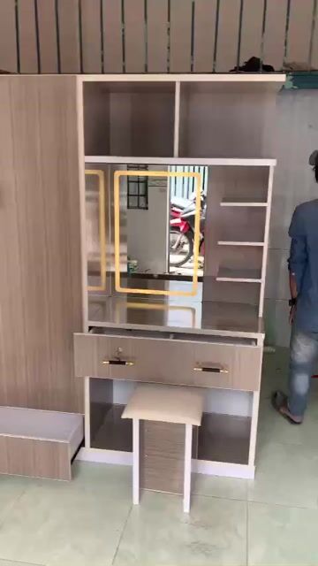 Tủ liền bàn trang điểm gương led 3 màu. Mua bán Tủ, kệ gia đình tại Quận Bình Tân Tp Hồ Chí Minh được đăng bởi Hong Le hình 1