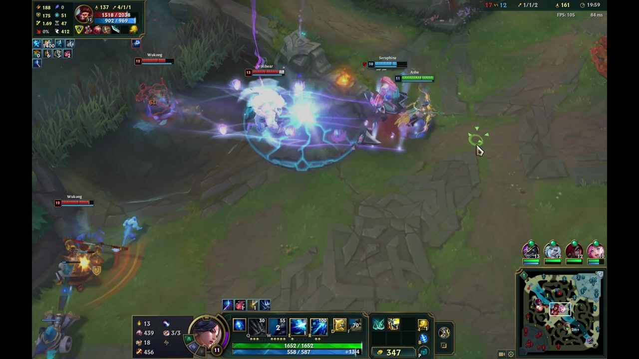Frame 2, -10s: You: mid lane; Visible: katarina, nasus