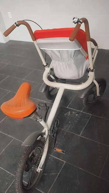 Xe nôi xích lô Kim loại Vải Đỏ Trắng. Mua bán Mẹ và bé tại Quận Tân Bình Tp Hồ Chí Minh được đăng bởi NGUYEN VIET TUONG hình 1