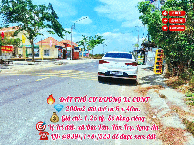 Mua bán Đất Huyện Tân Trụ Long An diện tích 200 m² giá 1,25 tỷ