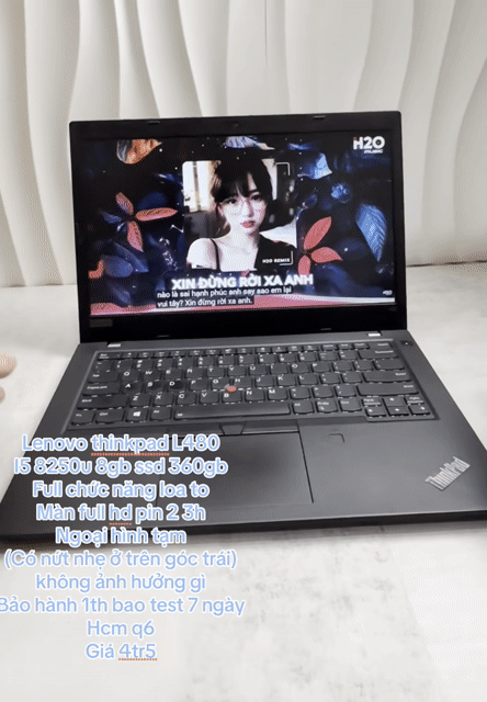 Lenovo L480 i5 8250U 8GB/360GB SSD Đen. Mua bán Laptop tại Quận 6 Tp Hồ Chí Minh được đăng bởi Máy Tính Bảo Ngọc hình 1