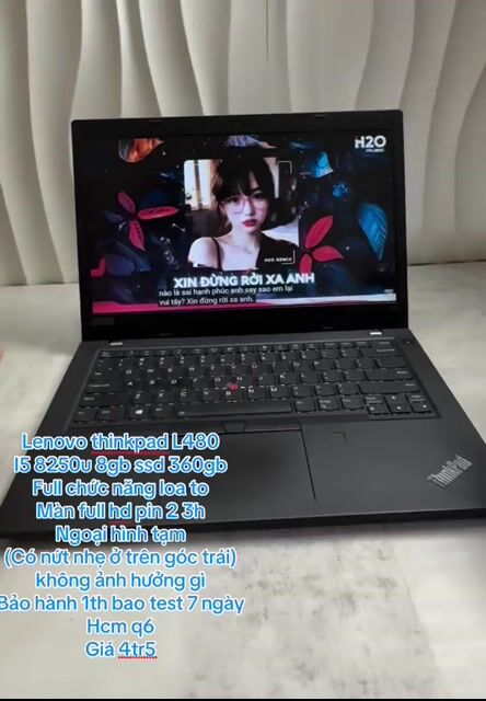 Lenovo L480 i5 8250U 8GB/360GB SSD Đen. Mua bán Laptop tại Quận 6 Tp Hồ Chí Minh được đăng bởi Máy Tính Bảo Ngọc hình 1