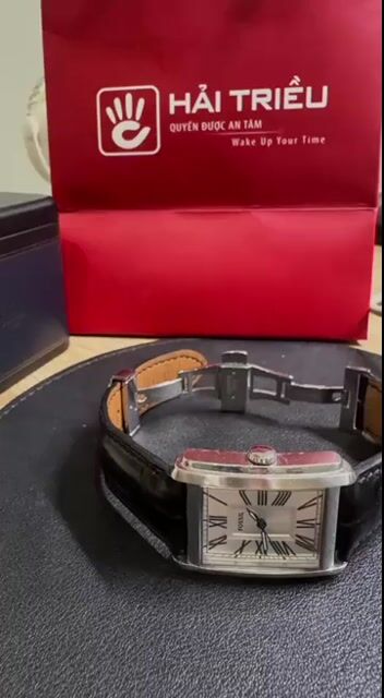Đồng hồ Fossil form tank dây da cá sấu