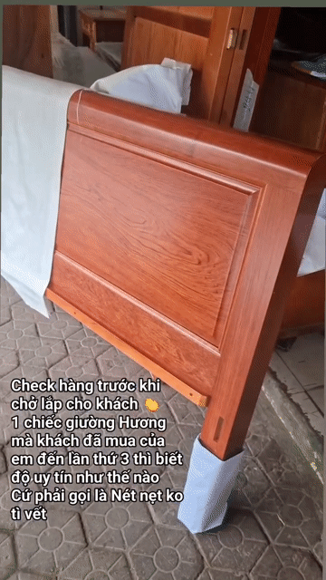 Giường ngủ Gỗ Nâu đỏ 1m6, 1m8, 2m2. Mua bán Giường, chăn ga gối nệm tại Quận Kiến An Hải Phòng được đăng bởi Thu Trang Trần hình 1