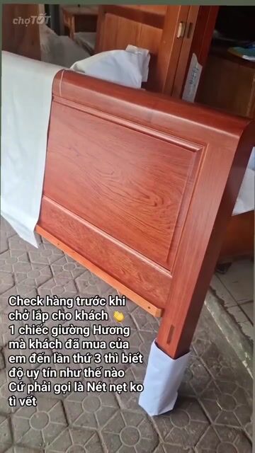 Giường ngủ Gỗ Nâu đỏ 1m6, 1m8, 2m2. Mua bán Giường, chăn ga gối nệm tại Quận Kiến An Hải Phòng được đăng bởi Thu Trang Trần hình 1