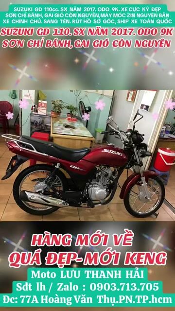 SUZUKI GD 110.SX 2017.ODO 9K.ĐẸP KHÔNG TÌ VẾT. ZIN. Mua bán Xe máy tại Quận Phú Nhuận Tp Hồ Chí Minh được đăng bởi MOTO LUU THANH HAI  77A hình 1