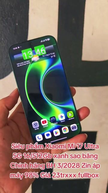 Xiaomi Mi 17 Ultra 5G 16GB/512GB Xanh BH 3/2028 VN. Mua bán Điện thoại tại Thành phố Mỹ Tho Tiền Giang được đăng bởi LH Max Dilys hình 1
