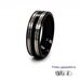 7mm Twin Natural and Black Central Band Zirconium Ring 360 video