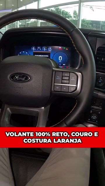 VOLANTE 100% RETO, COURO E COSTURA LARANJA #v8